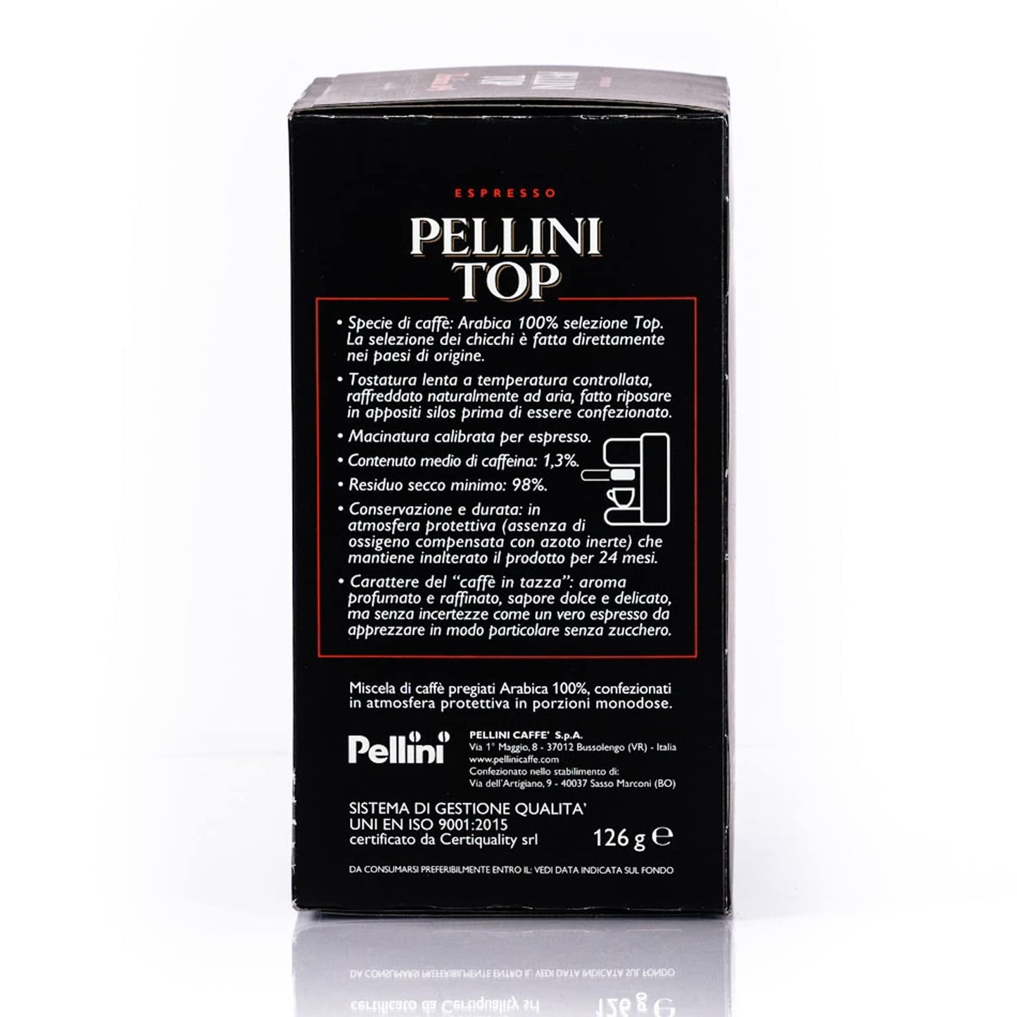 Pellini Caffè, Espresso Pellini Top 100% Arabica - 6 Packungen met 18 Pads (6x126 g, totaal 108 Pads)