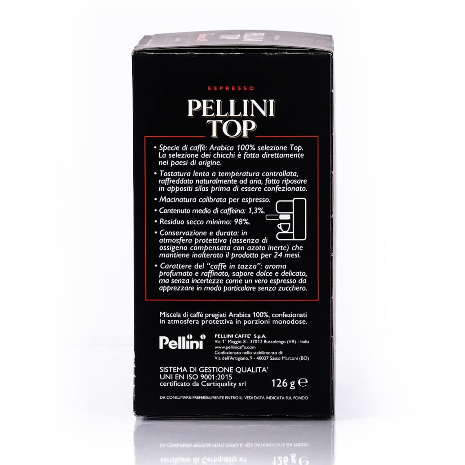 Pellini Caffè, Espresso Pellini Top 100% Arabica - 6 Packungen met 18 Pads (6x126 g, totaal 108 Pads)