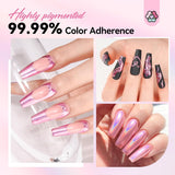 Saviland Chrome nagelpoederset - roze laser chroom nagelpoeder spiegeleffect laser nagelkunst, nagelglitter manicure decoratief poeder met sponssticks, nagelglitterpoeder nagelsalon