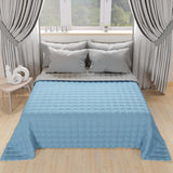 PETTI Artigiani Italiani - Eenpersoonsbeddekbed, dubbelzijdig dekbed, lentedekbed, nachtblauw, wit, 100% Made in Italy Dekbedden en dekbedden Naty Shop Lichtblauw Grijs 160 X 190 Cm