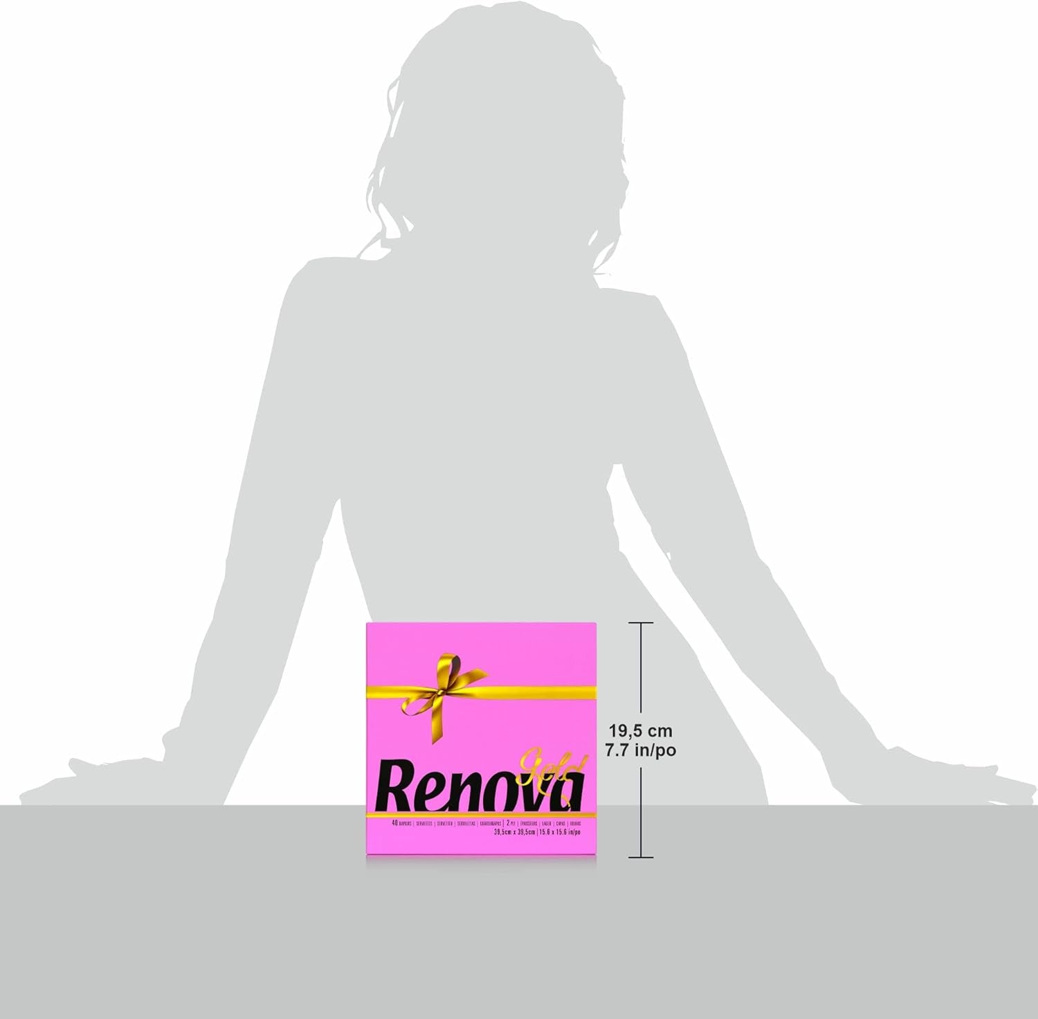 Renova papieren servetten, fuchsia, 40 servetten, groot, 2-laags
