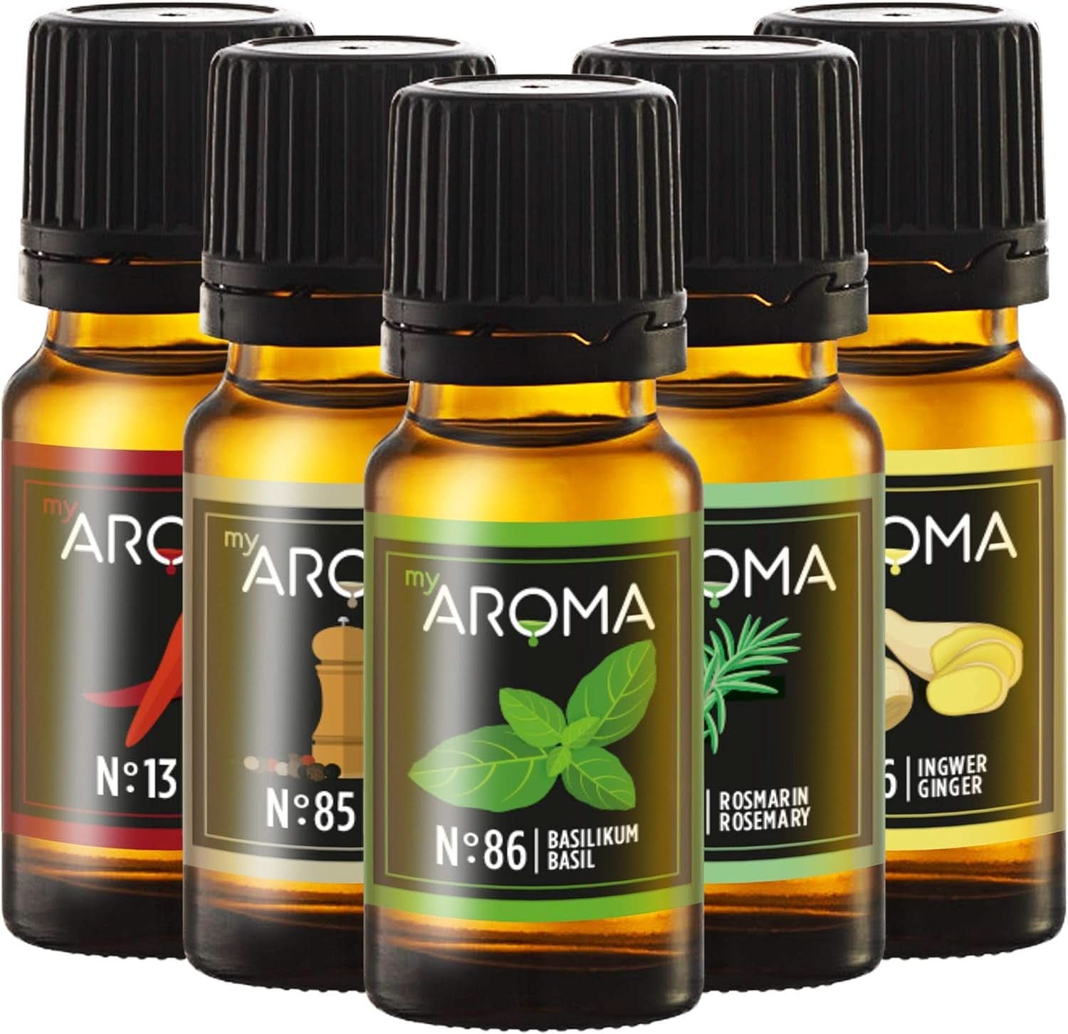 Myaroma | Set: Bos & Weide - Puur Natuurlijke Smaak met Fruitsmaak en Fruitsmaak (5 x 10 ml) | Suikervrije en ongezoete Naty Shop zoetstoffen grillpan