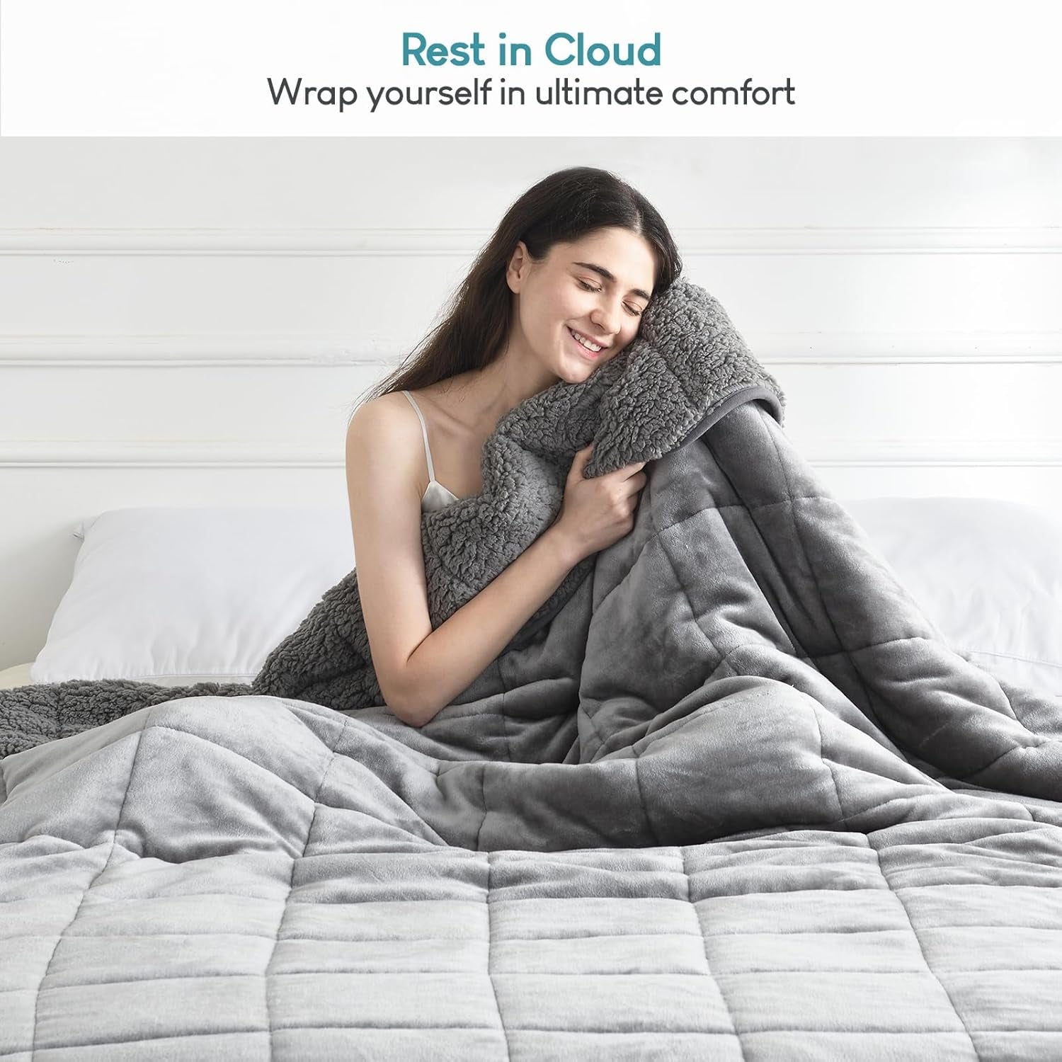 Cottonblue verzwaarde deken 6,8kg Queen size flanel Shaggy Sherpa verzwaarde deken voor volwassenen Comfortabele verzwaarde dekens om te kalmeren en te ontspannen Zware dekbedden 152,4 X 203,2 Naty Shop Quilts & Quilts