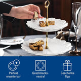 Villeroy & Boch Toys Delight Royal Classic plank, decoratieve gelaagde displaystandaard voor koekjes, gebak en kleine stukjes cake, premium porselein, wit