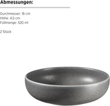 MÄSER Unico-serie, serviesset voor 2 personen, tijdloos, elegant, 8-delig keramisch servies, steengoed, antraciet