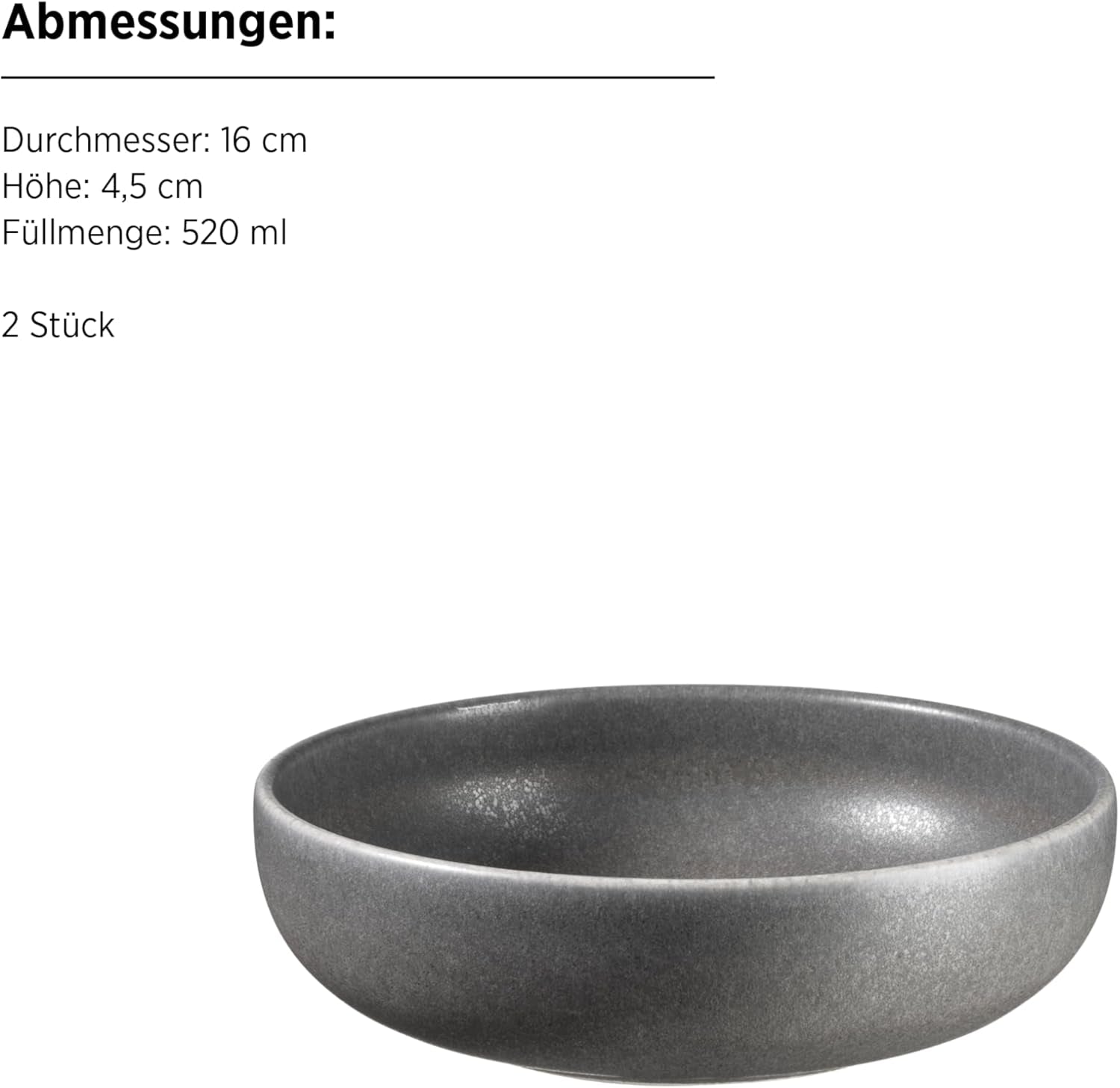 MÄSER Unico-serie, serviesset voor 2 personen, tijdloos, elegant, 8-delig keramisch servies, steengoed, antraciet