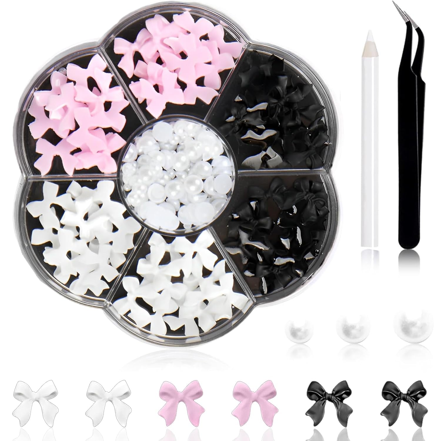 1 Karton Nail Art Charms, 3D Bloemen Nagelkunst Charms, Acryl Blumen Nagel Strass Mit Ornamenten, Nagel Edelsteine, Nagel Zubehör Für Mädchen, Nagelkunst Decoratie, DIY Handwerk Nail Design