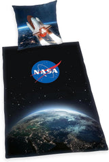 NASA beddengoedset, katoen/versterkt, grijs/wit Beddengoed - kinderen Naty Shop Zwart 80 X 80 Cm, 135 X 200 Cm