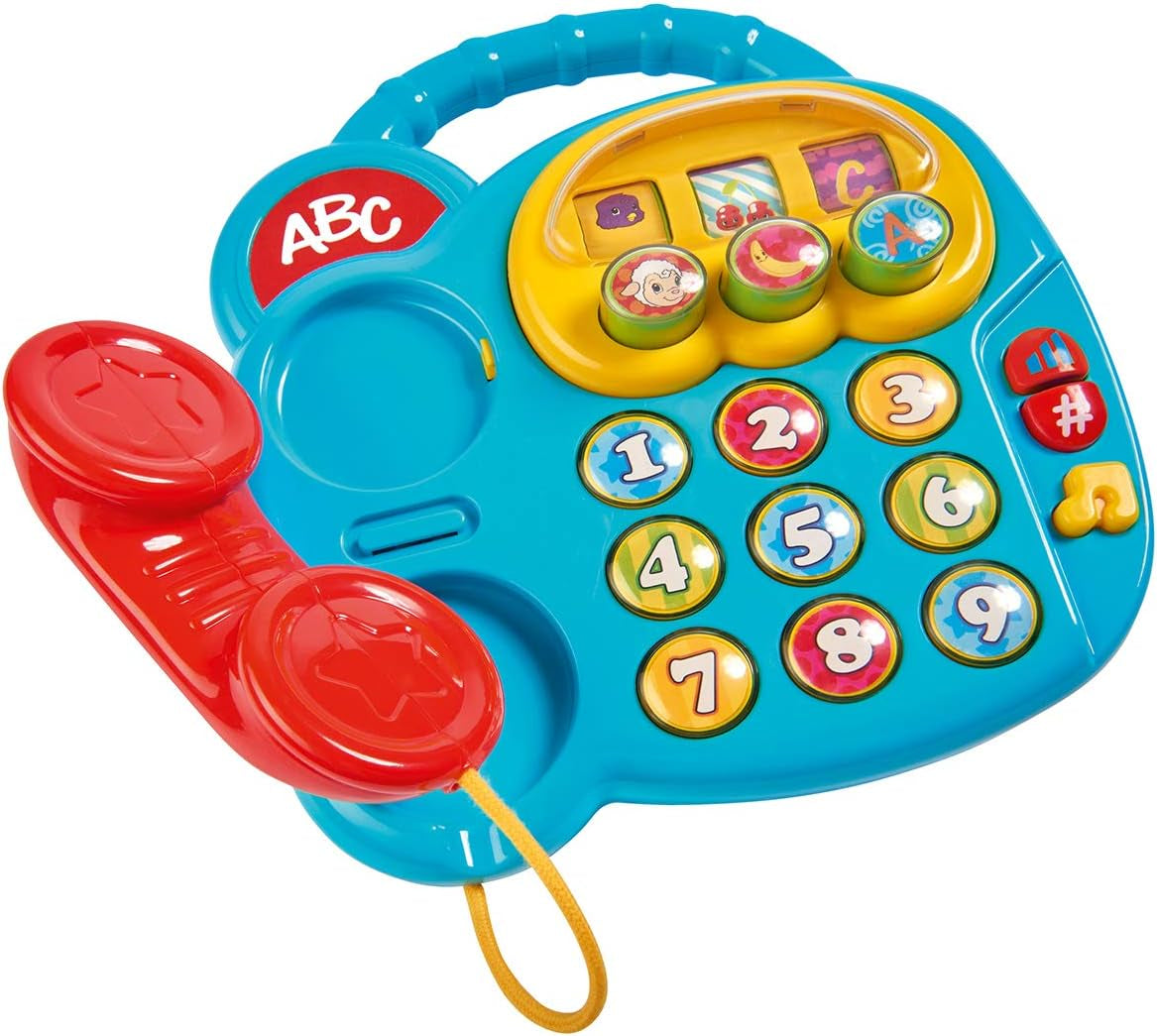 Simba 104010016 - ABC-kleurentelefoon, babyspeelgoed, draaibaar display, liedje, speeltelefoon, leertelefoon, met verschillende geluiden, 20 cm, motoriek, voor peuters, vanaf 6 maanden Babyspeelgoed Naty Shop Standaardtitel