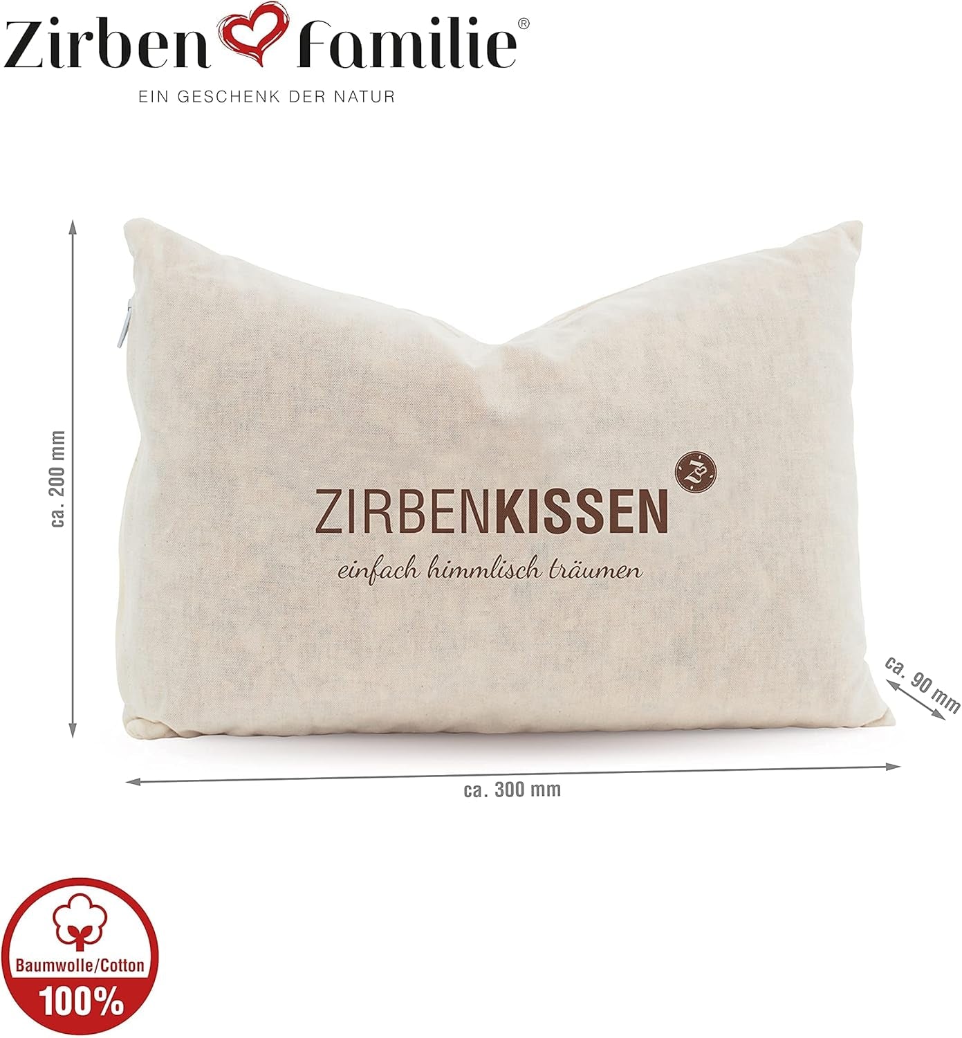 Zwitsers grenen familie Zwitsers grenen kussen Simply Heavenly Dreaming 30X20 cm, hout, naturel, 1 stuk (1 pak) Naty Shop standaard kussens
