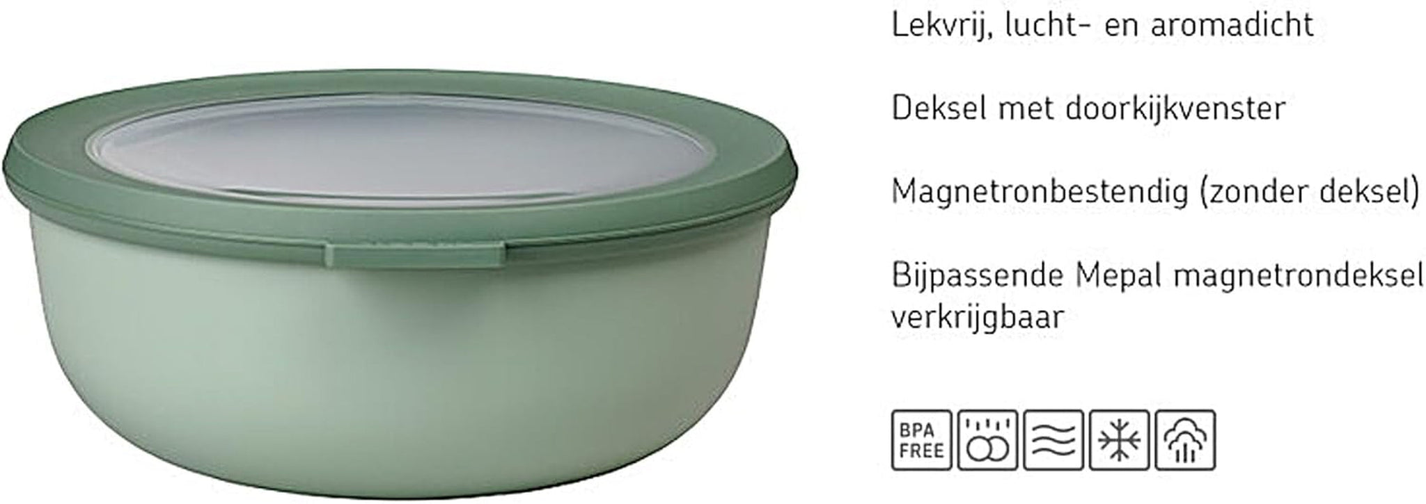 Mepal - Multikom Cirqula Round 4-delige set - Voorraadpotten met deksel - Geschikt als bewaardoos, koelkast, vriezer en magnetron - 500, 1000, 2000, & 3000 ml - Nordic salie Voedselbewaardozen Naty Shop