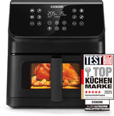 COSORI Heteluchtfriteuse Airfryer, 12-in-1 Luchtfriteuse XXL 6,2L, Heteluchtfriteuse met kijkvenster en roerherinnering, 80 recepten Huishoudelijke apparaten Naty Shop Zwart 6,2L Clear Blaze