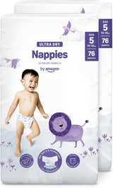 Amazon Ultra Dry Luiers, maat 3 (4-9kg) - Maanddoos, Wit, 172 stuks (2 verpakkingen van 86) (Voorheen Mama Bear, identiek product)