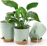 Bloempot 6 stuks 12,7 cm zelfwater gevende plantenbak hoge drainage binnen buiten bloempot met reservoirbak en gietrand tuin plantenbak tuin