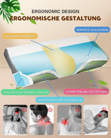 Nekpijnkussen, ergonomisch orthopedisch nekkussen, zijrug buikkussen van memory foam, anti-snurkkussen voor mannen vrouwen (62 * 34,5 * 12/8CM) Cervicale orthopedische kussens Naty Shop
