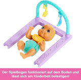 Barbie Schipperpop en speelhuis met accessoires, inclusief tweelingpoppen, 1 wieg, 1 schommel, 1 schommelstoel en meer, HXM99