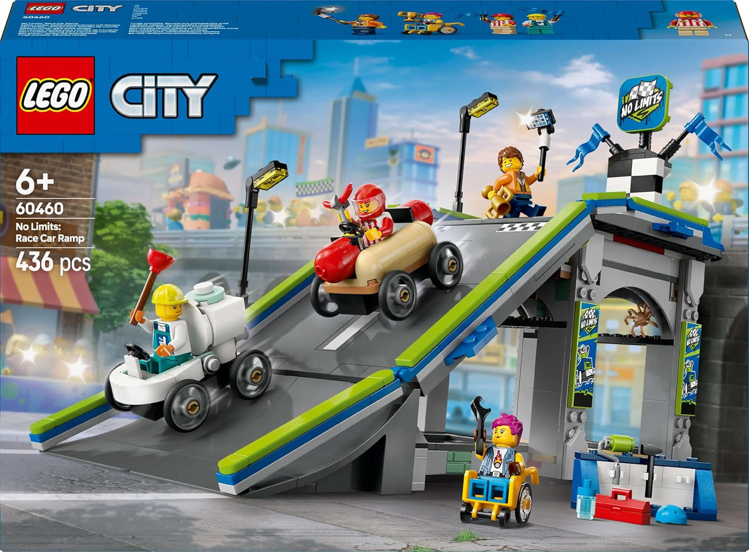 LEGO City No Limits: Zeepkistenrace Met Helling - Bouwspeelgoed voor jongens en meisjes vanaf 6 jaar - Set met 2 zeepdozen en 4 Racer minifiguren - Cadeau-idee voor kinderen 60460 Bouwsets Besuche den LEGO-Store
