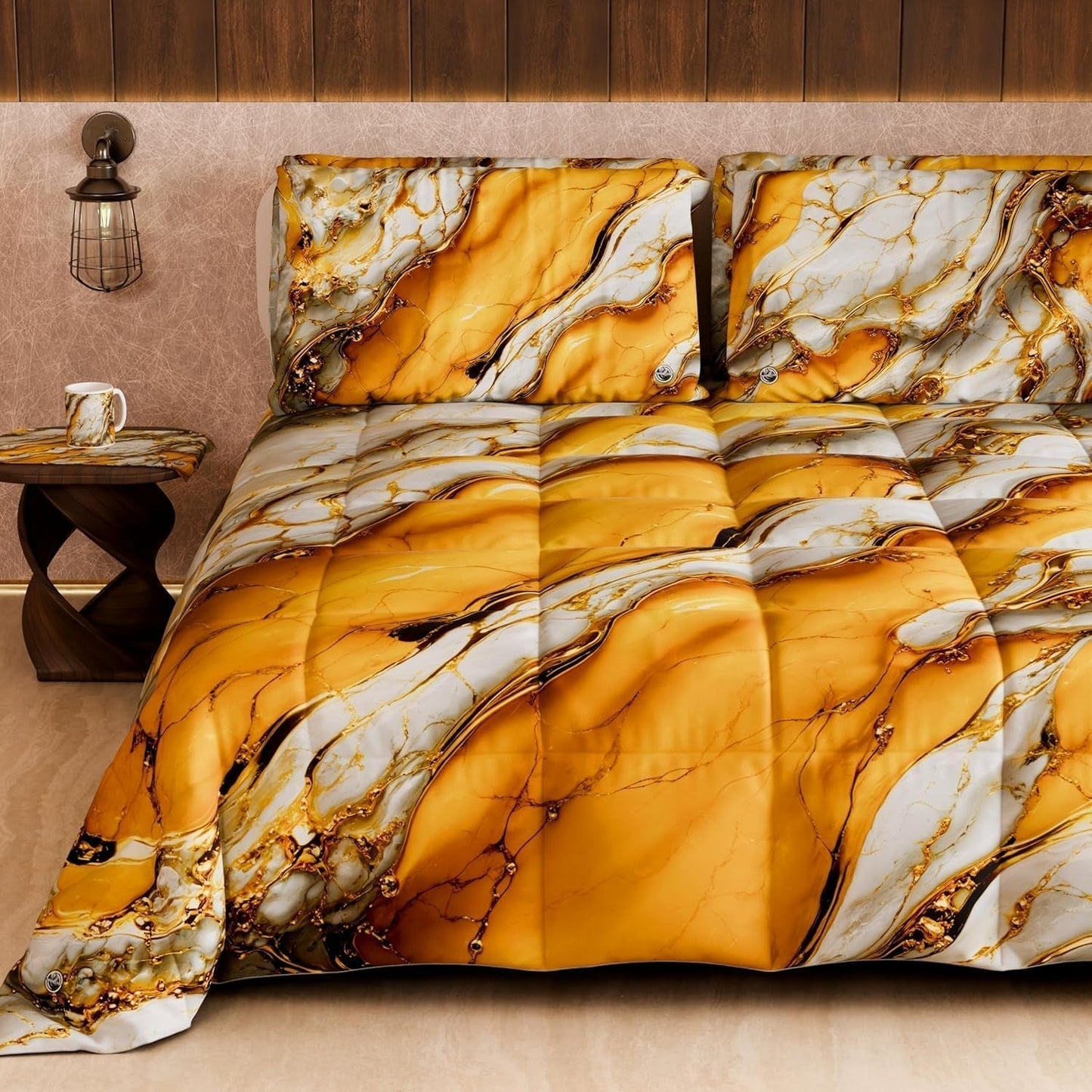 PETTI Artigiani Italiani - Winterquilt, Winterquilt, Eenvoudige quilt, Dubbelzijdig, Monocolor en digitaal printen, 100% hypoallergene microvezel, Made in Italy