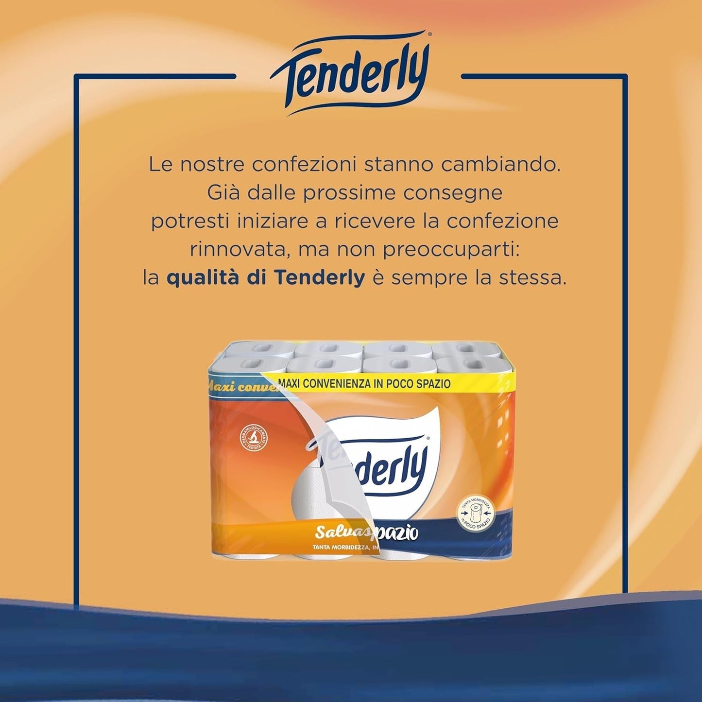 Ruimtebesparend, 96 rollen toiletpapier, 2 lagen, 220 scheurtjes per rol, Met natuurlijke extracten van kaasjeskruid en calendula, Made in Italy, Dermatologisch getest.