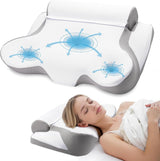 TopEsct Memory Foam Kussen, Zijslaper Kussen, Nekkussen, Hoofdkussen voor Zij- en Rugslapers (Grijs)