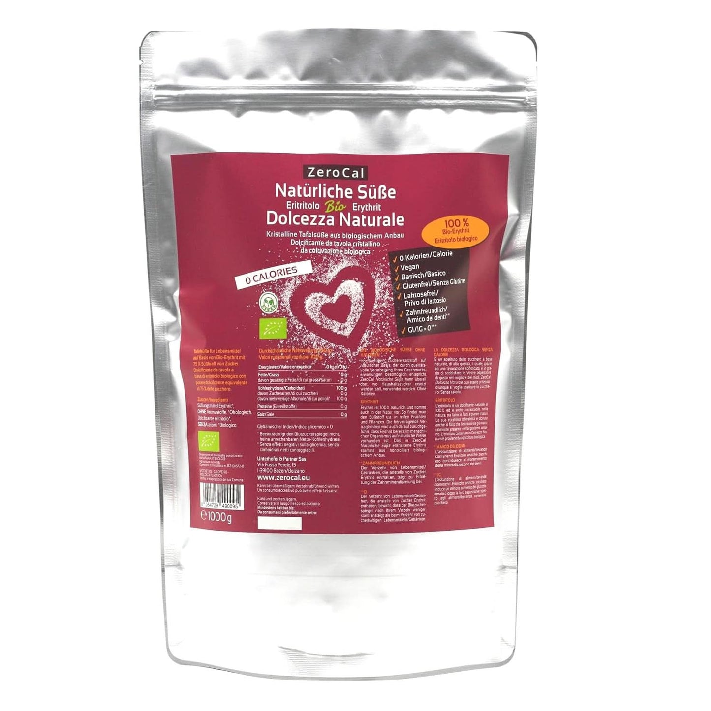 Zerocal - Biologische Erythritol 1KG Zoetstoffen Naty Shop
