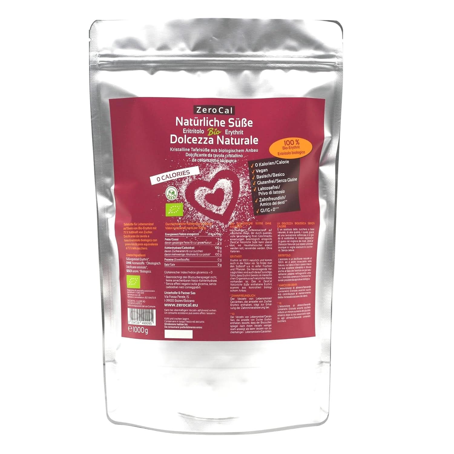 Zerocal - Biologische Erythritol 1KG Zoetstoffen Naty Shop