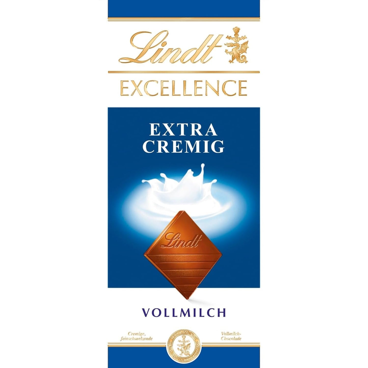 Lindt EXCELLENCE Extra romige melkchocolade | Reep 100g | Fijne, premium melkchocolade met een romige, melkachtige smaak | Intens en aanhoudend aroma | Chocolade geschenk