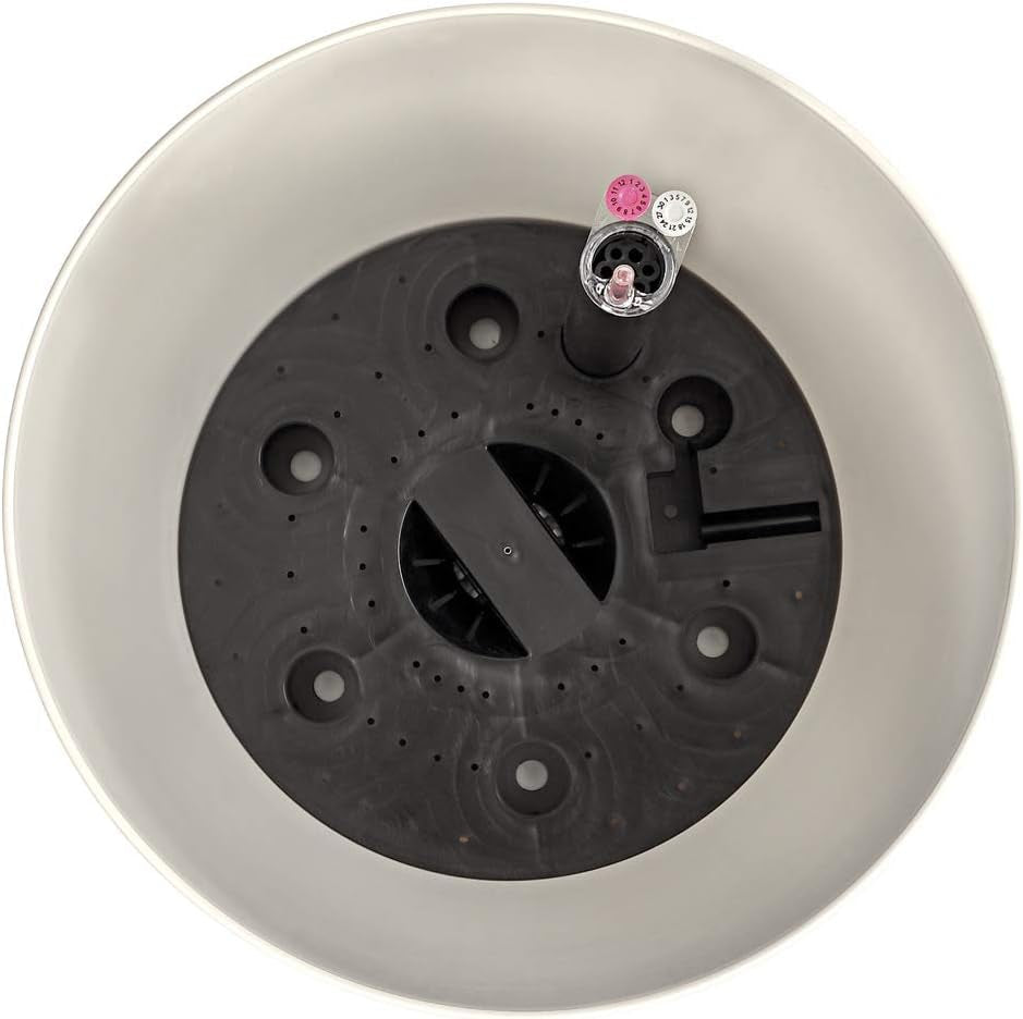 Dehner Mila bloempot met zelfwatergeefsysteem, Ø 30 cm, hoogte 26 cm, kunststof, wit