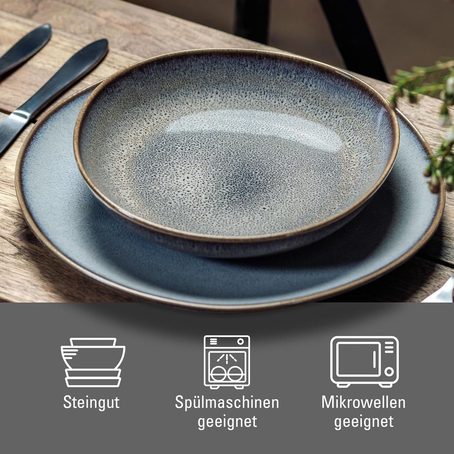 Lave beige tafelset van Villeroy & Boch, 4-delig, ca.