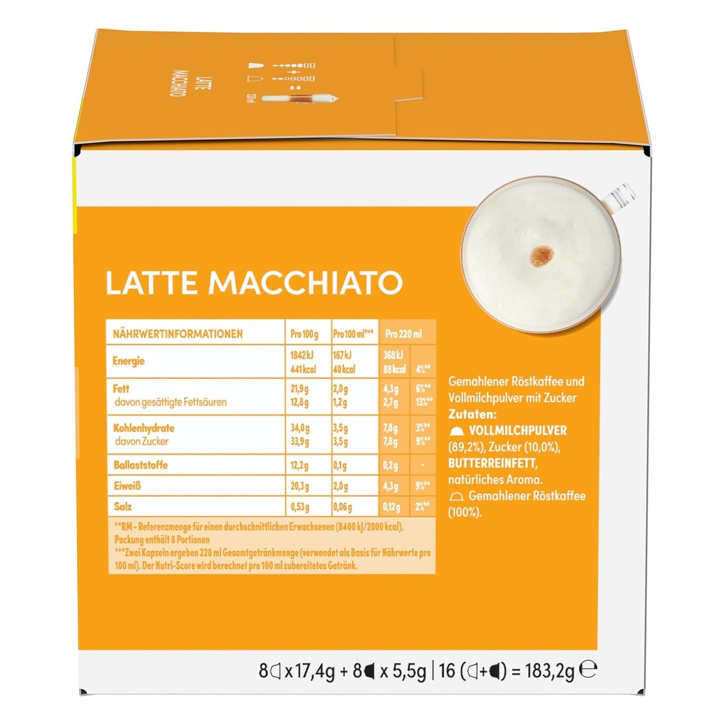 NESCAFÉ DOLCE GUSTO Latte Macchiato Kaffeekapseln 3er-pakket (3 x 16 Kapseln)