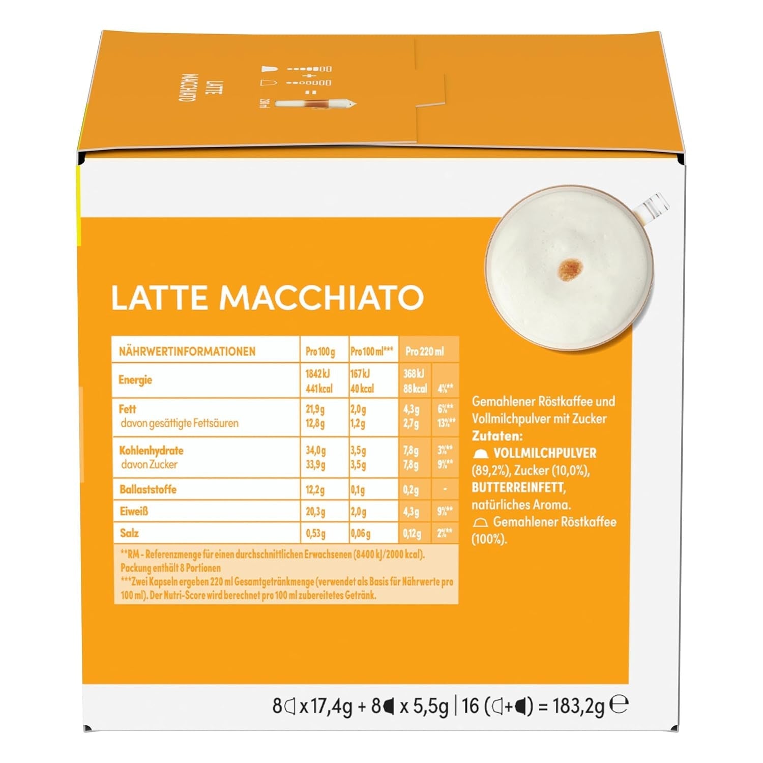 NESCAFÉ DOLCE GUSTO Latte Macchiato Kaffeekapseln 3er-pakket (3 x 16 Kapseln)