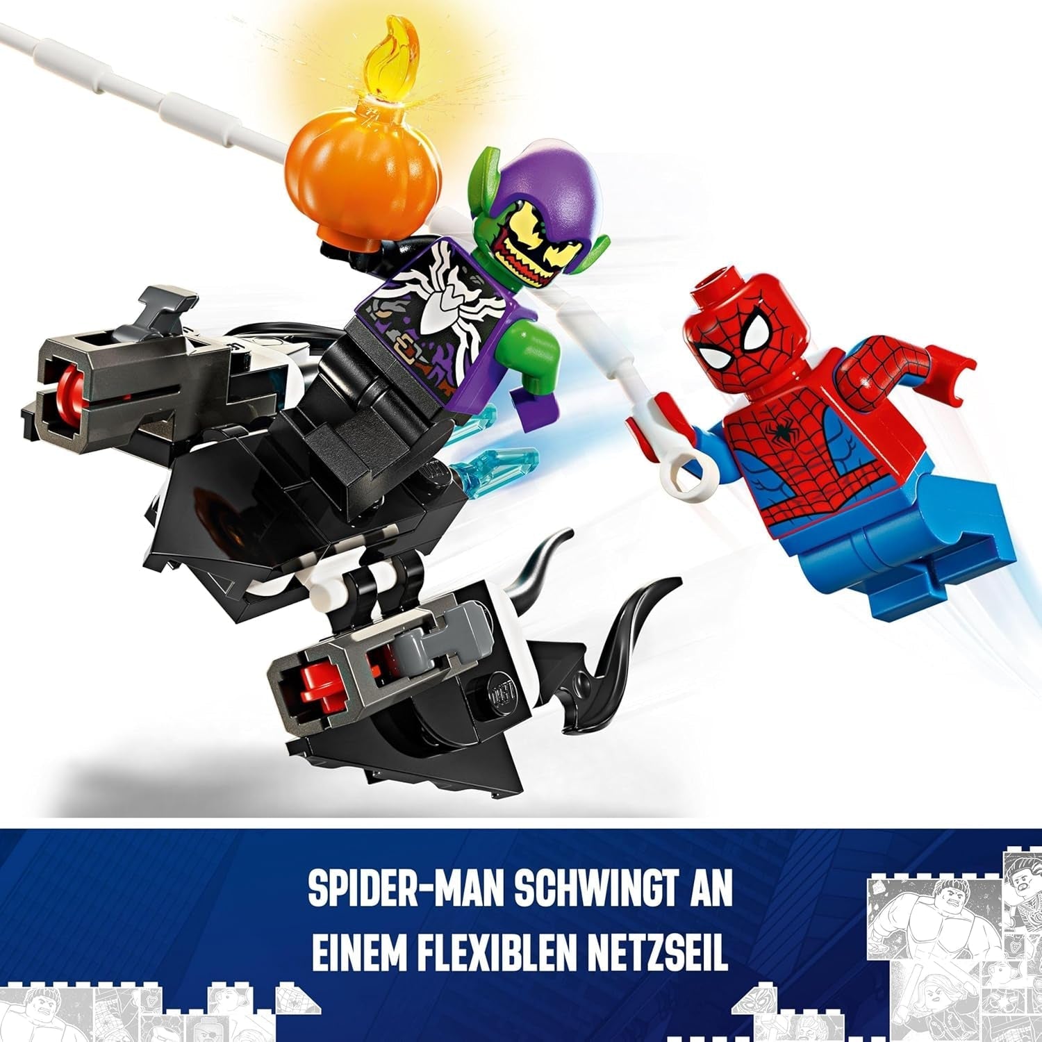 LEGO Marvel Spider-Man Raceauto & Venom Green Goblin, Spidey rollenspel met superheldenfiguren en bouwbare auto, cadeau voor kinderen, jongens en meisjes vanaf 7 jaar 76279 Bouwsets Beuche in LEGO-Store