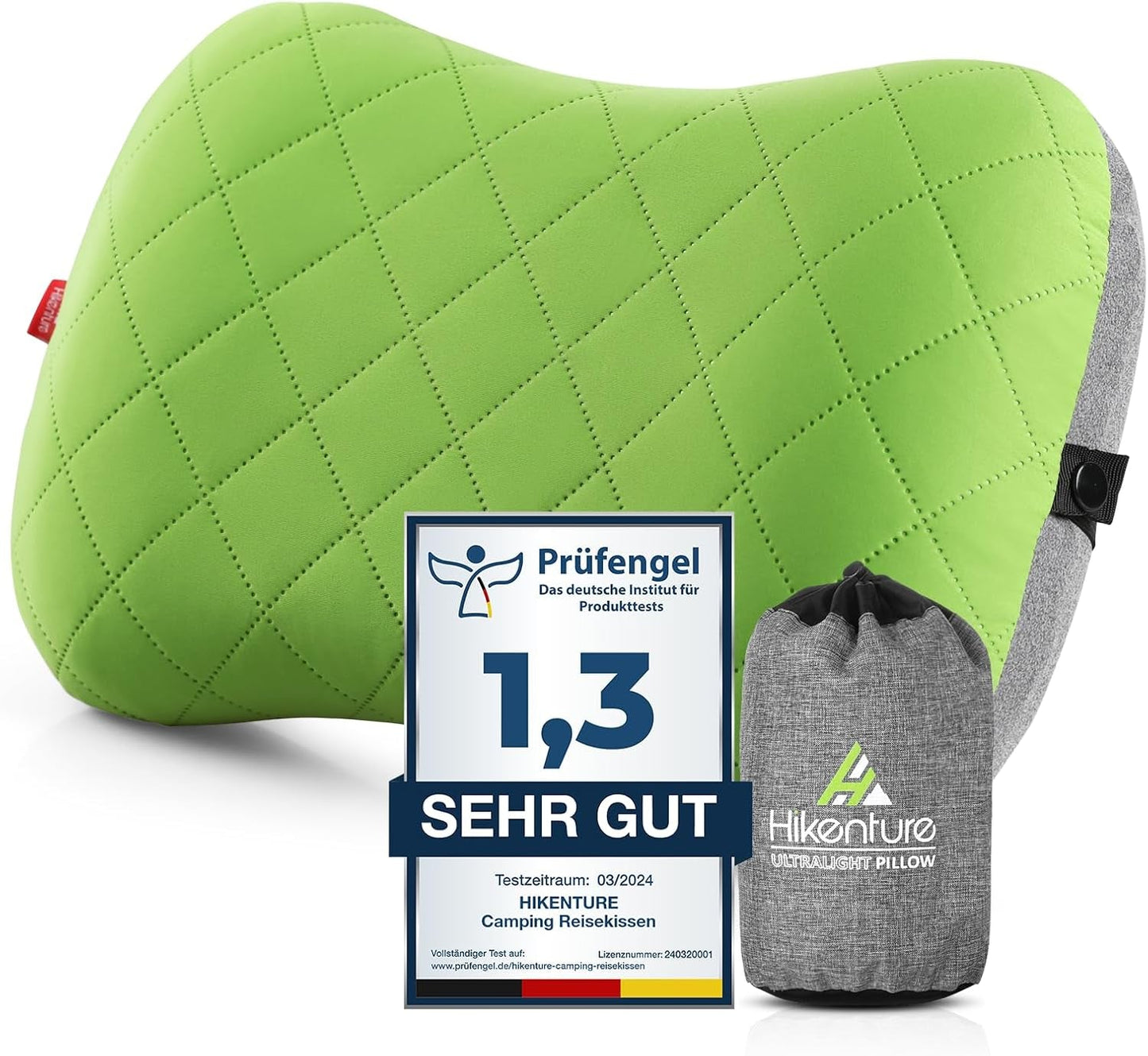 HIKENTURE Opblaasbaar kampeer- / reiskussen met afneembare kussensloop, ergonomisch kussen, comfortabel nekkussen voor reizen / buiten, opblaasbaar reisnekkussen (groen) ... Cervicale orthopedische kussens Naty Shop Vriendelijke groeten