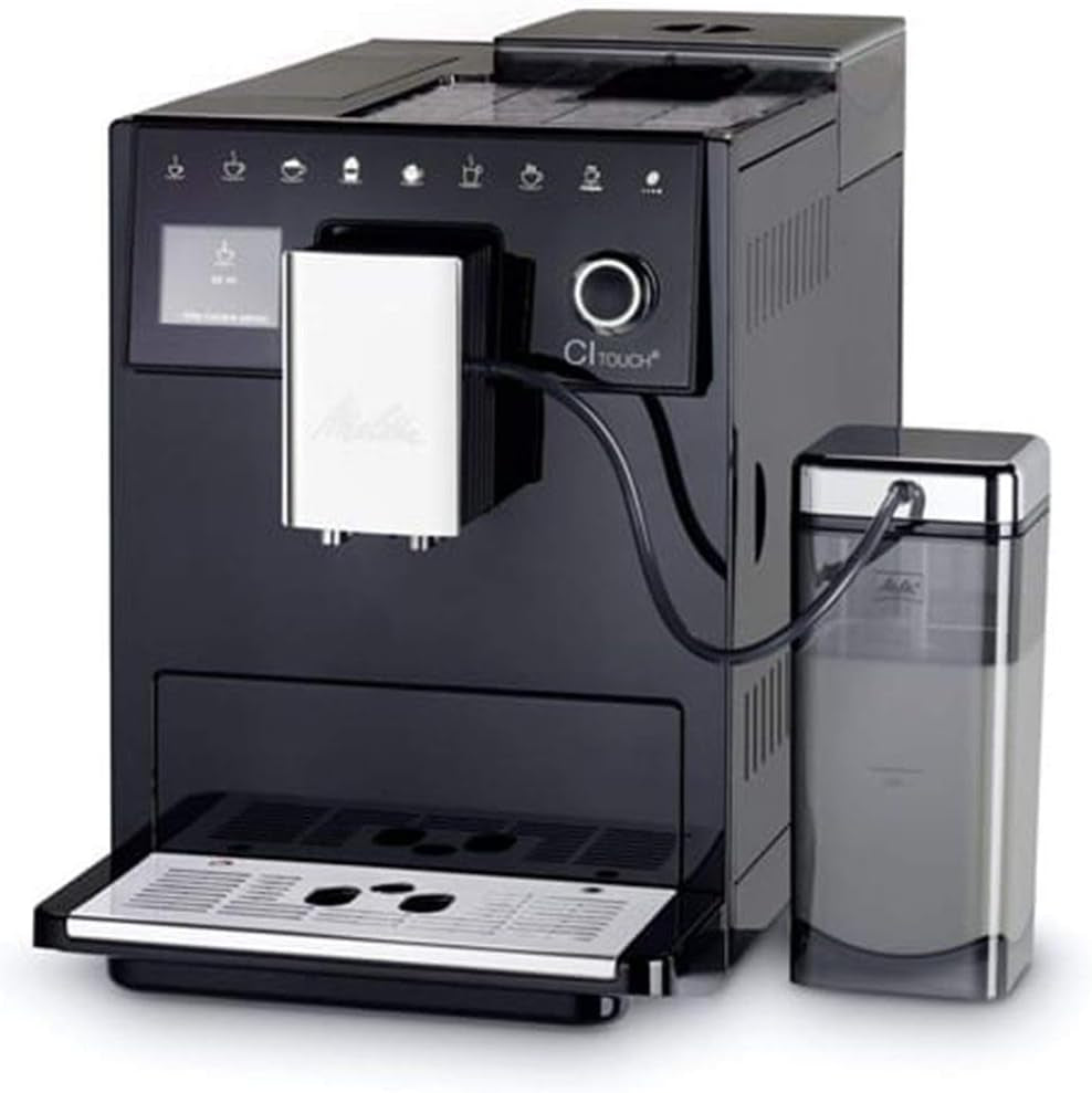 Melitta CI Touch - Volautomatische espressomachine met melksysteem, espressomachine met geïntegreerde koffiemolen en melkopschuimer, b.v. voor espresso of cappuccino, zilver