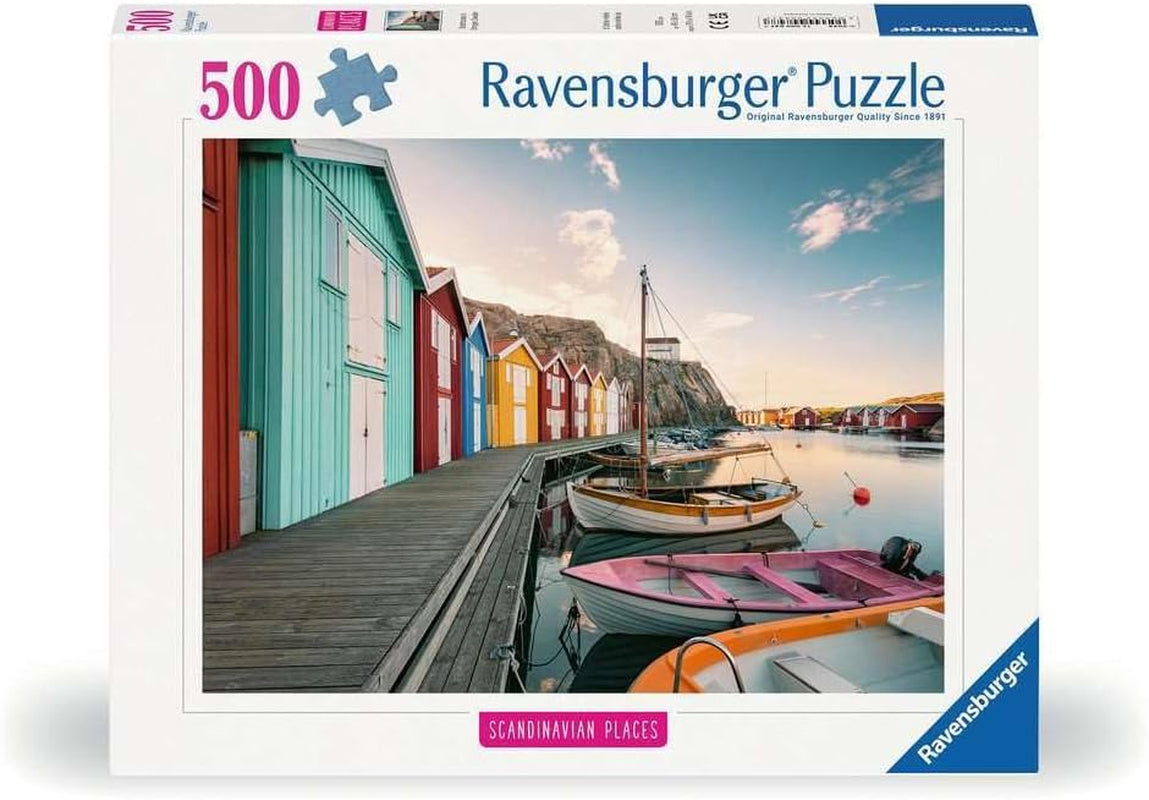 Ravensburger puzzel 12000847, Scandinavische plaatsen - Botenhuizen in Smøgen, Zweden - Legpuzzel van 500 stukjes voor volwassenen en kinderen vanaf 12 jaar Puzzel Naty Shop Standaard titel