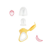 Badabulle babyvoederbakje met beschermhoes, ergonomisch handvat, kalmeert het tandvlees en introduceert nieuwe smaken, vanaf 4 maanden, BPA-vrij