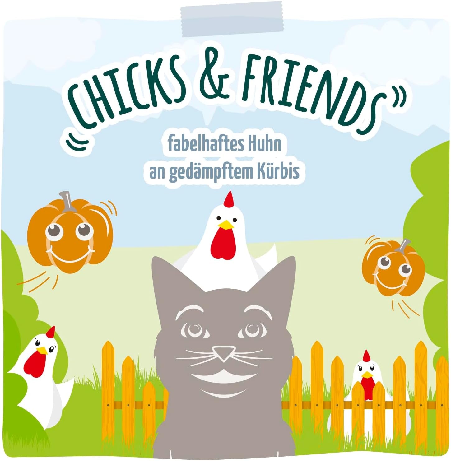 MjAMjAM - Quetschie - Chicks & Friends fabelhaftes Huhn en gedämpftem Kürbis 12 x 125g