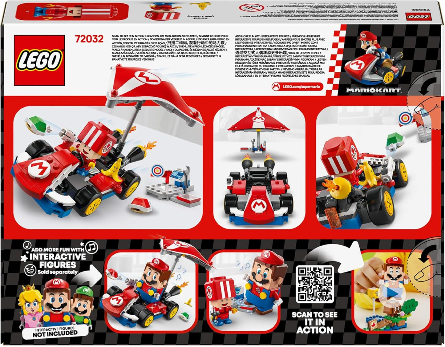 LEGO Super Mario: Mario Kart - Standaardkart, Nintendo-collectie, cadeau voor kinderen, laat jongens, meisjes en gamers vanaf 7 jaar zelfstandig spelen, avontuurlijk speelgoed met padfiguur 72032 Bouwsets Besuche in LEGO-Store