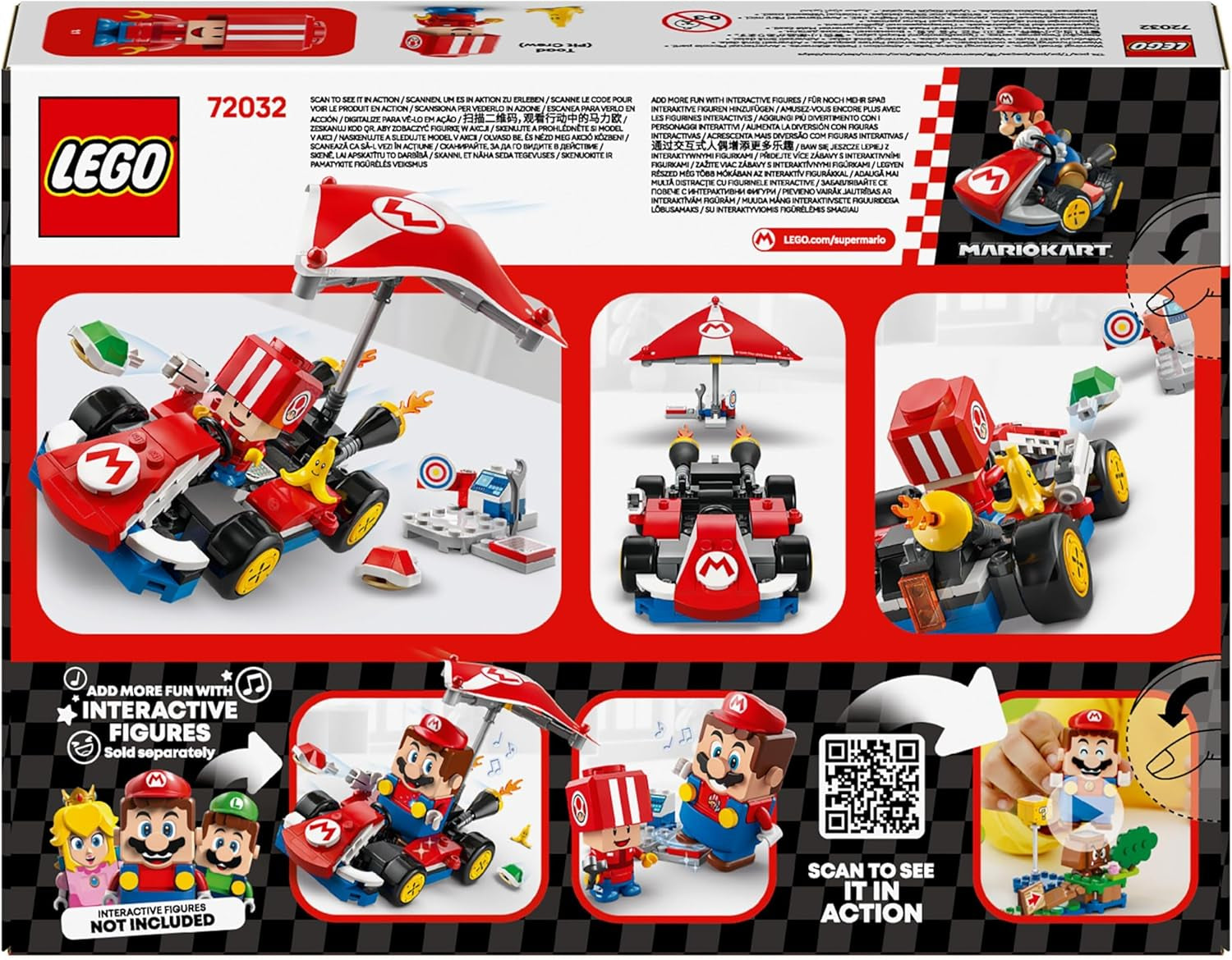 LEGO Super Mario: Mario Kart - Standaardkart, Nintendo-collectie, cadeau voor kinderen, laat jongens, meisjes en gamers vanaf 7 jaar zelfstandig spelen, avontuurlijk speelgoed met padfiguur 72032 Bouwsets Besuche in LEGO-Store