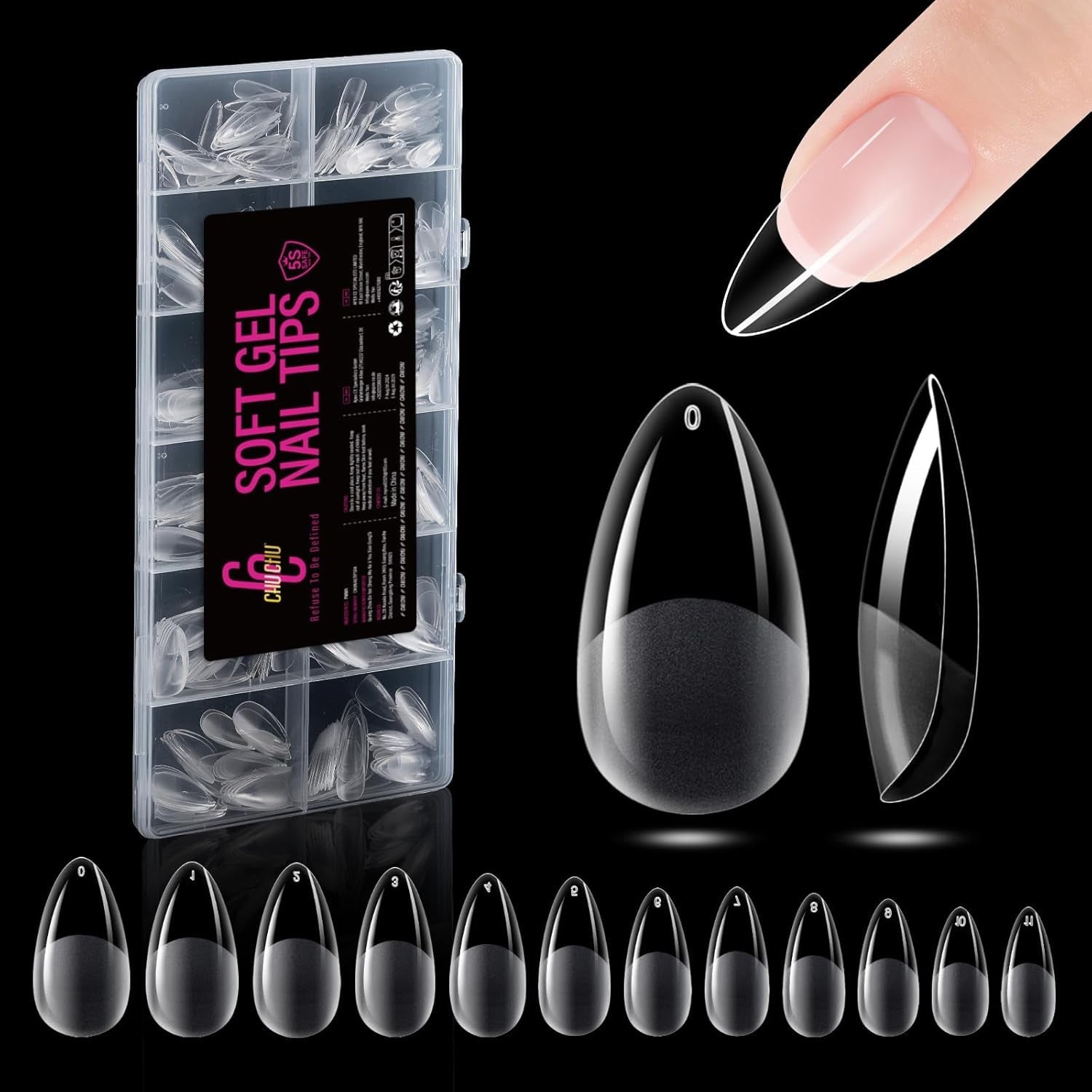 504 stuks ballerina medium gelnageltypes: gelnageltips PMMA kunstnagels nagelverlengingen kunstnagels 12 maten