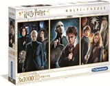 Clementoni 61884 Harry Potter - puzzel van 3 x 1000 stukjes vanaf 9 jaar, kleurrijke puzzel voor volwassenen met felle kleuren, behendigheidsspel voor het hele gezin, geweldig cadeau-idee puzzel Naty Shop standaardtitel
