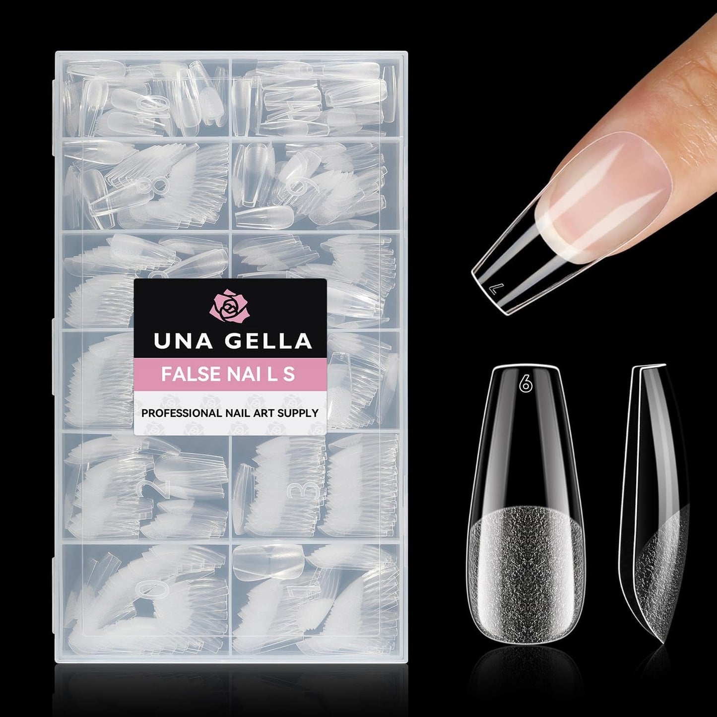 Ballerina Gel Nagel Tips 216 stks 12 Maten Zachte Gel Nagel Tips Volledige Dekking Nagelverlenging Set Semi Matte DIY Thuis Kunst