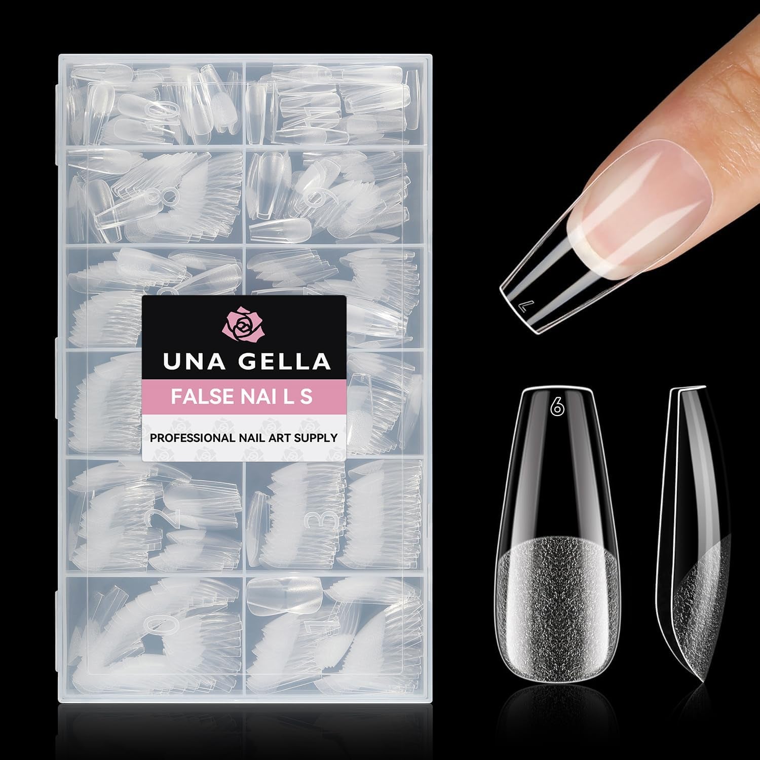 Ballerina Gel Nagel Tips 216 stks 12 Maten Zachte Gel Nagel Tips Volledige Dekking Nagelverlenging Set Semi Matte DIY Thuis Kunst
