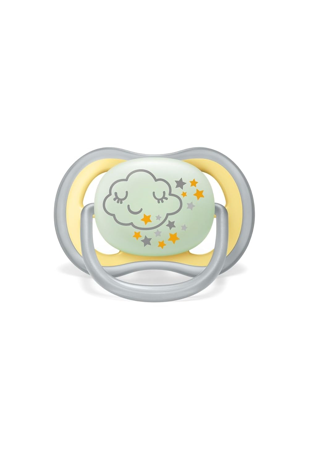 Philips AVENT Ultra Air Nachtfopspeen voor baby's vanaf 18 jaar Glow in the Dark Twin Pack Cloud/Tiger (Model SCF376/01)