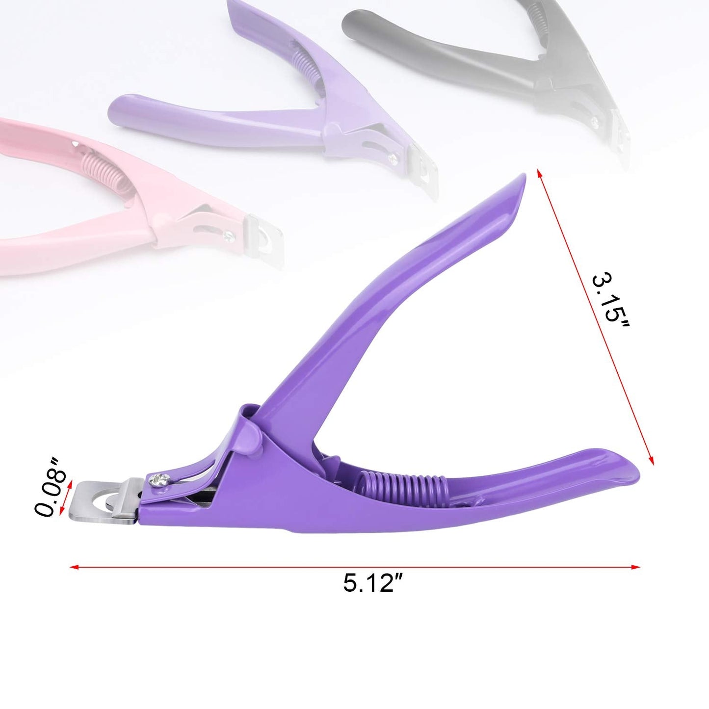 MWOOT 3 stuks kunstnageltang acryl nageltang, roestvrijstalen nageltips cutter trimmer manicure tool voor acryl kunstmatige gelnagels