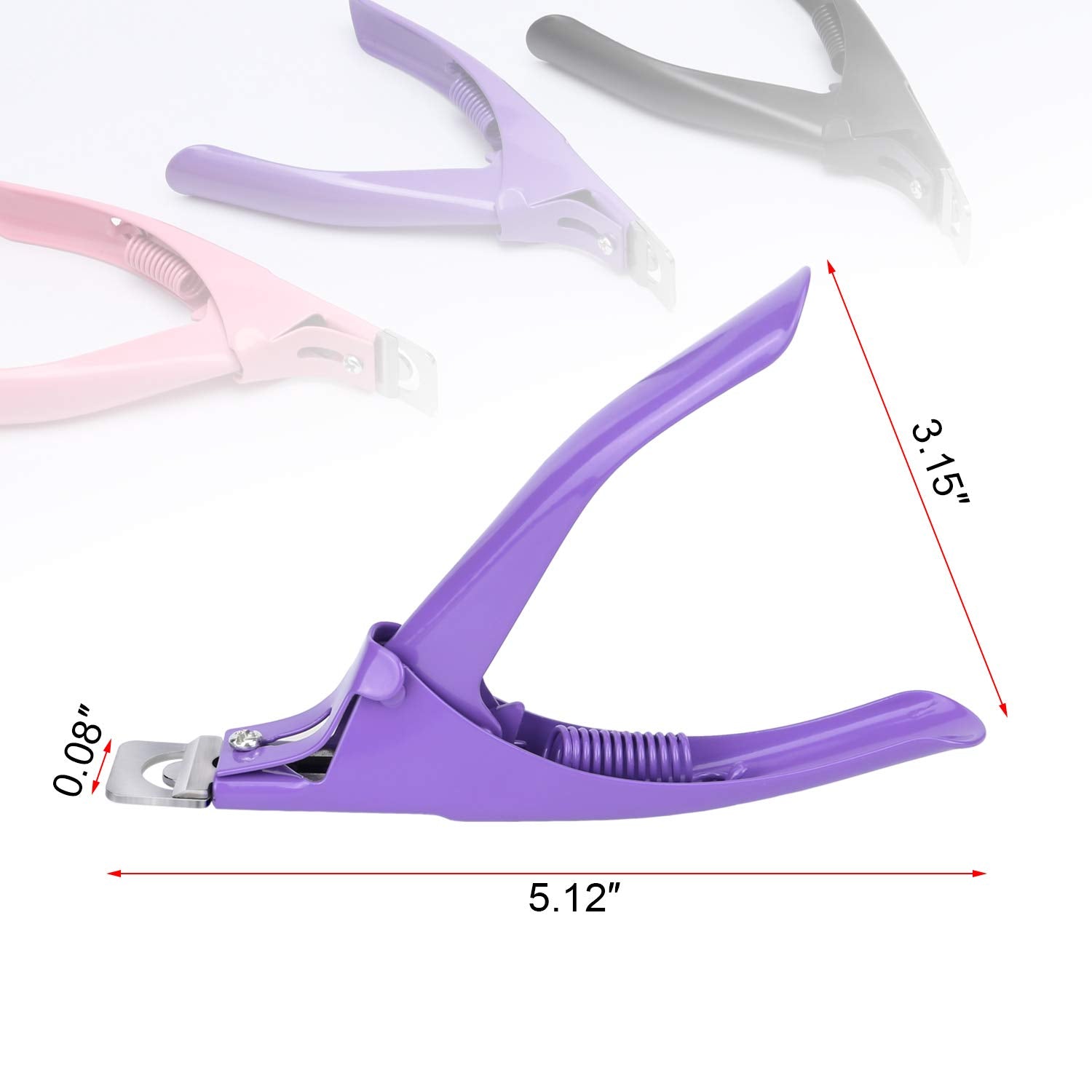 MWOOT 3 stuks kunstnageltang acryl nageltang, roestvrijstalen nageltips cutter trimmer manicure tool voor acryl kunstmatige gelnagels
