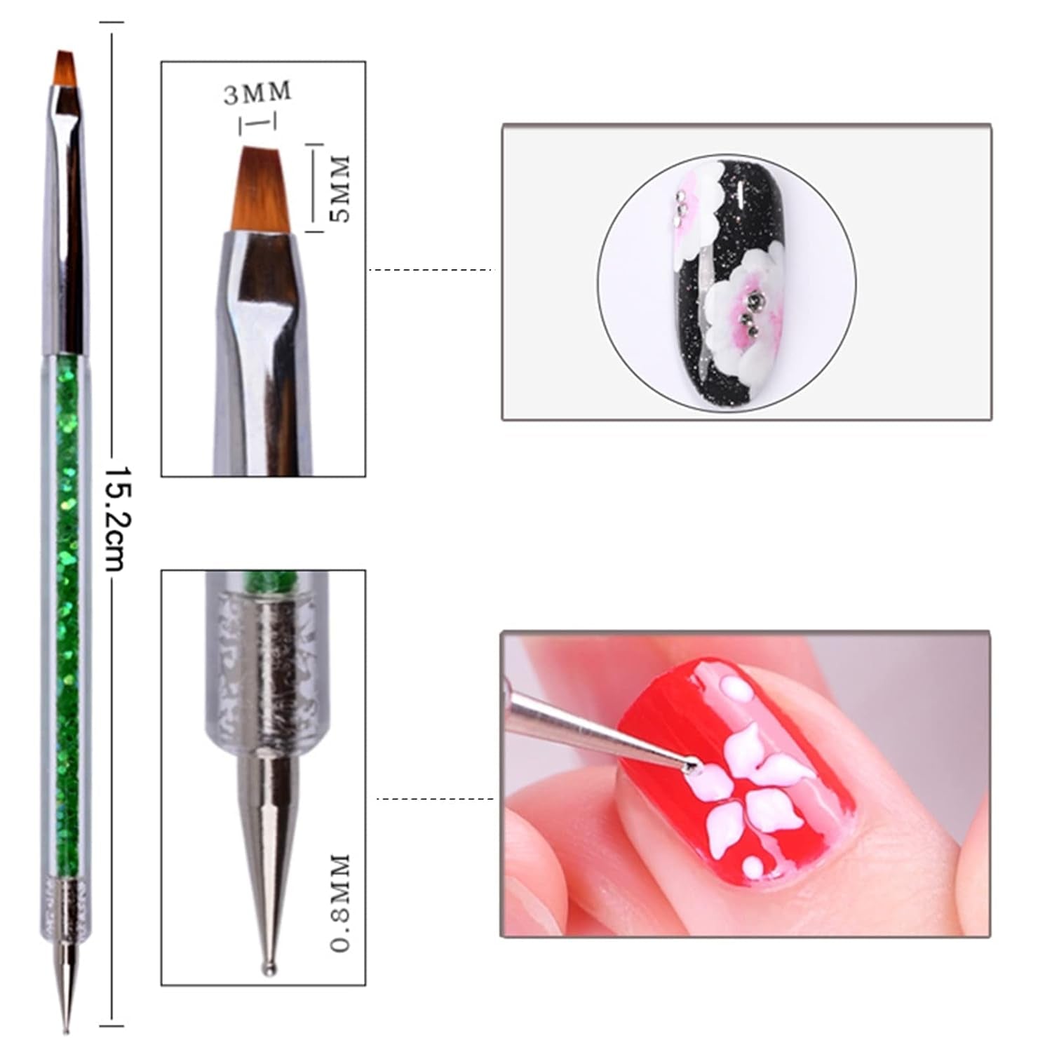 Nagel Art Fineliner Pinsel[5 Stück],Nagel Art Liner Pinsel,Professionele Detail Pinselset,Nagellack Pinsel,Voor Nail Art Design Schildersalon,Nageldesign Nagel Fußpflege