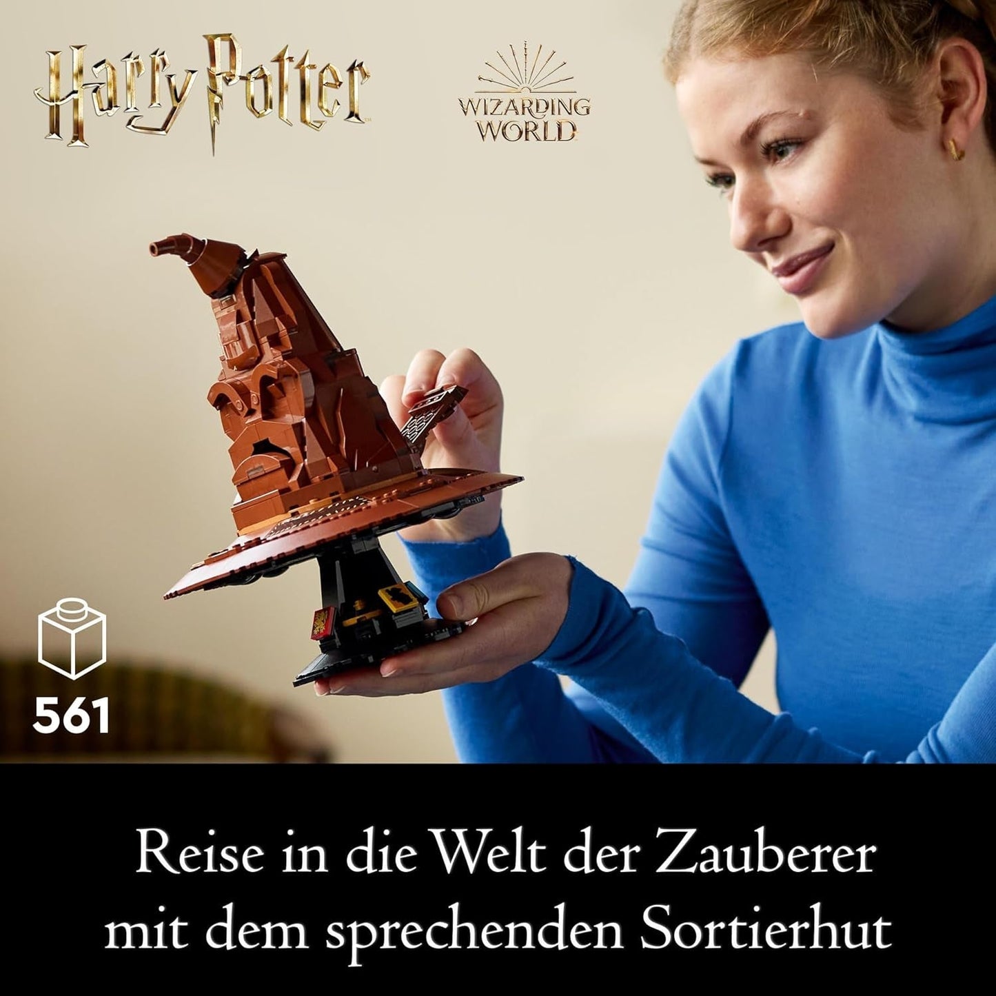 LEGO Harry Potter Pratende Hoed Zweinstein Model Film voor volwassenen Cadeau voor dames Heren Moeder Vader met 31 willekeurige geluidscombinaties Sorteert je in je Zweinsteinhuis 76429 Bouwsets Bekijk de LEGO-Store