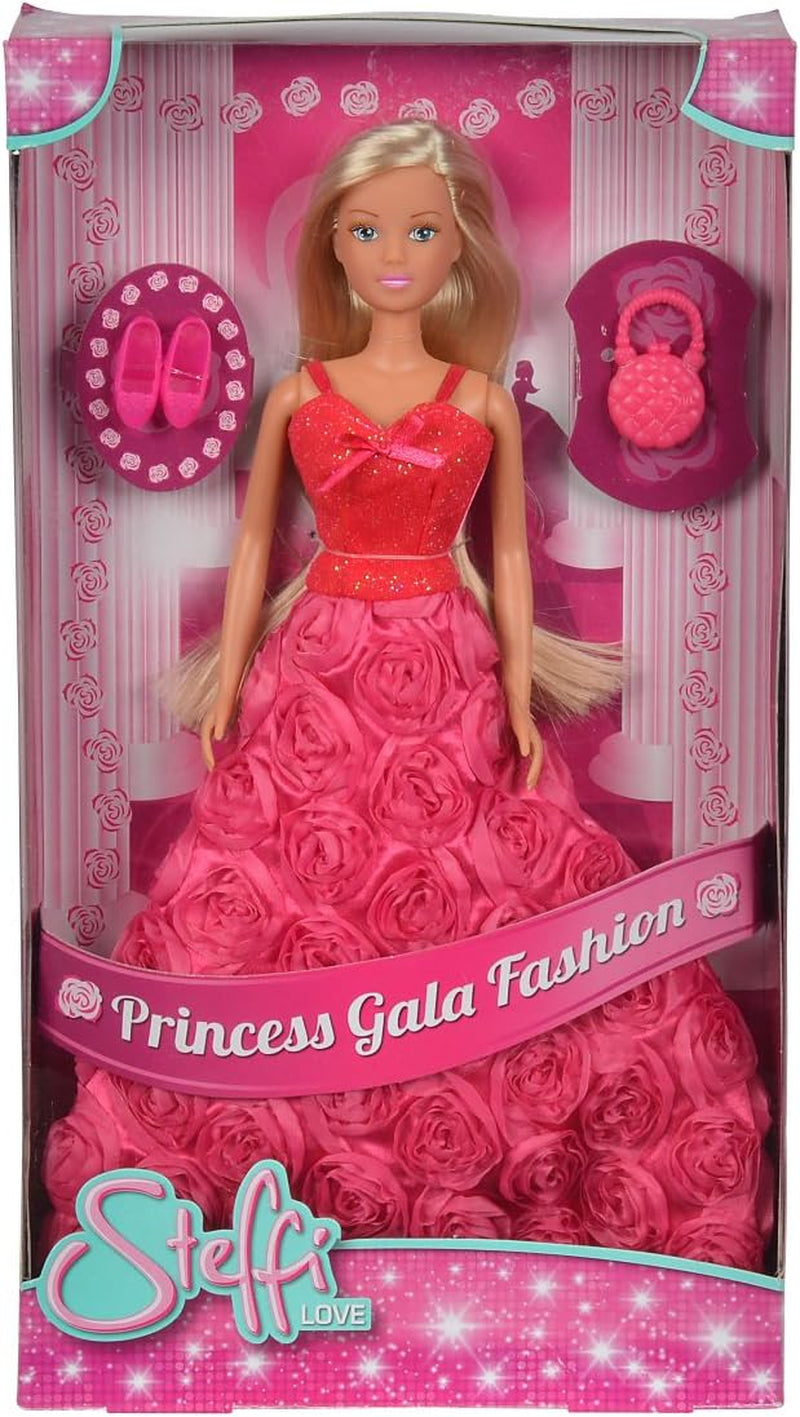 Simba 105739003 - Steffi Love Princess Gala Fashion, 2-Fach Sortiert, es Wird nur EIN Artikel geliefert, Spielpuppe als Prins in traumhaften Rosenkleid met Handtas, 29cm, ab 3 Jahre