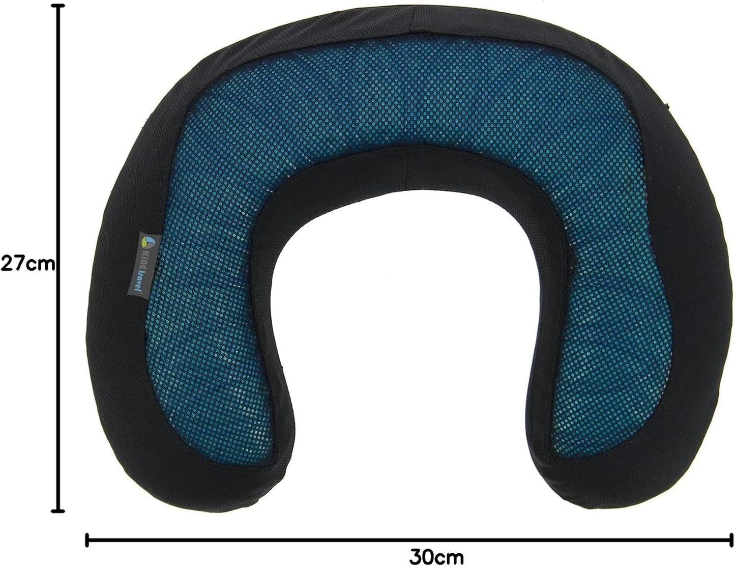 Kine Travel 169803 Gel-nekkussen Fysio-goedgekeurd Ergonomisch reiskussen Zwart en blauw Reiskussens Naty Shop